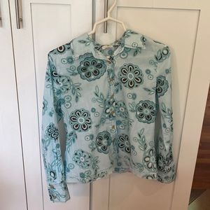 Jjill aqua blouse size XS